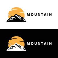 montaña logo sencillo ilustración silueta modelo vector diseño