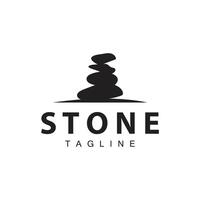 Stone Vector Logo, Stone Design Balance Milestone Vector Templet Symbol Illustration