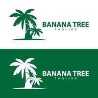 Banana Tree Logo, Fruit Tree Plant Vector, Silhouette Design, Template Illustration vector