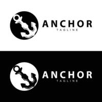 Sea ship vector icon symbol illustration simple sea anchor logo design