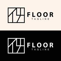 Floor Logo Design for Home Ceramic Decoration with Minimalist Abstract Shapes, Vector Templet Illustration