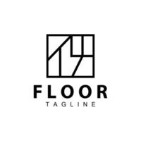 Floor Logo Design for Home Ceramic Decoration with Minimalist Abstract Shapes, Vector Templet Illustration