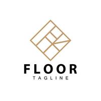 Floor Logo Design for Home Ceramic Decoration with Minimalist Abstract Shapes, Vector Templet Illustration