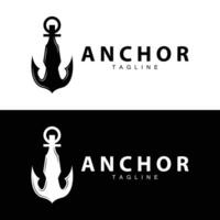 Sea ship vector icon symbol illustration simple sea anchor logo design