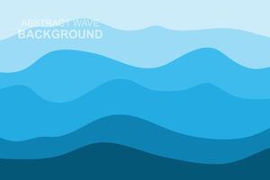 Water Wave Background Design, Abstract Vector Blue Ocean Walpaper Template