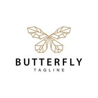 mariposa logo animal diseño marca producto hermosa y sencillo decorativo animal ala vector