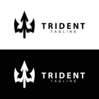 Trident logo design spear weapon vector sea king poseidon neptune symbol template