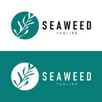 Seaweed Logo Design Underwater Plant Illustration Template vector