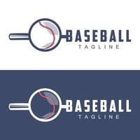 Modern vector baseball logo baseball softball sport simple bat and ball template illustration