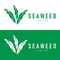 Seaweed Logo Design Underwater Plant Illustration Template vector