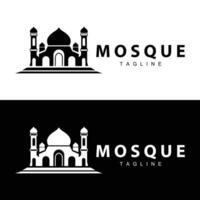 Black silhouette design of Islamic place of worship simple modern minimalist mosque logo template vector