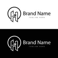 Alphabet letter h initial logo design simple product brand template vector