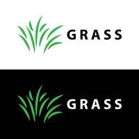 Farm illustration green grass logo design simple natural grass vector template