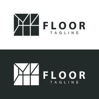 Floor Logo Design for Home Ceramic Decoration with Minimalist Abstract Shapes, Vector Templet Illustration