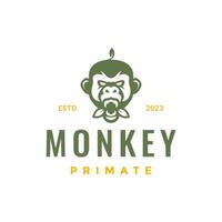 monkey roar primate portrait mascot character hipster colored logo design vector icon illustration
