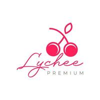 fresh fruit lychee circle modern simple minimal colorful logo design vector icon illustration