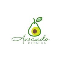 fresh avocado fruit modern style lines simple colorful logo design vector icon illustration