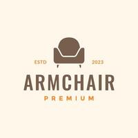 armchair cozy comfort modern minimalist interior furniture logo design vector icon illustration