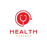 stethoscope health medical circle modern simple rounded flat logo design vector icon illustration
