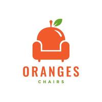 armchair sofa fruit fresh innovation modern minimalist clean flat logo design vector icon illustration