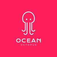 octopus or jellyfish line style simple minimalist mascot character cartoon modern logo design vector icon illustration