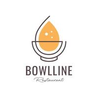 honey cuisine bowl modern line style colorful simple minimal logo design vector icon illustration