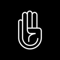 four finger hand line style simple minimalist logo design vector icon illustration