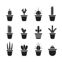 cactus tree logo in modern minimal style vector