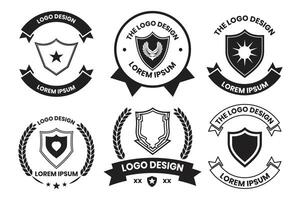 Vintage style shield logo in modern minimal style vector