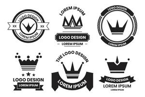 crown logo in modern minimal style vector