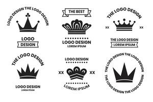 crown logo in modern minimal style vector