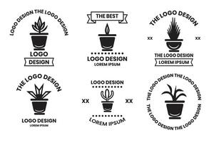 cactus árbol logo en moderno mínimo estilo vector