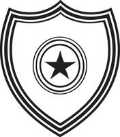 Vintage style shield logo in modern minimal style vector