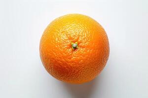 AI generated Close-Up of A Fresh, Ripe Orange Isolated on a White Background photo