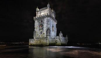 Lisbon, Portugal at Belem Tower on the Tagus River photo