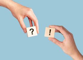 Question and answer, qa, qna concept. Interrogation and exclamation marks photo