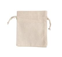 Empty textile bag mockup. Natural eco fabric linen sack. Cotton canvas pack isolated on white photo