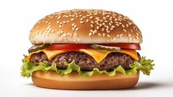 AI generated Realistic burger isolated photo