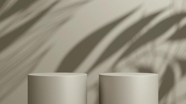 3d display product brown minimal scene with geometric podium platform. cylinder background 3d rendering with podium. stand for cosmetic products. photo