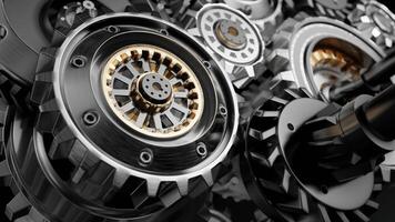 Metalic Gears Set 3d render photo