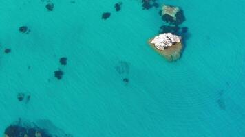 Cyprus coast with cliffs aerial view photo