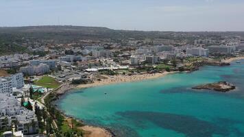 Cyprus coast with cliffs aerial view photo