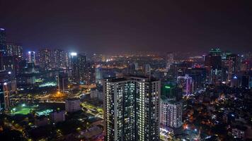 Night hyperlapse in downtown Hanoi, Vietnam video