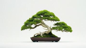 ai generado hermosa costoso bonsai árbol en blanco fondo, foto