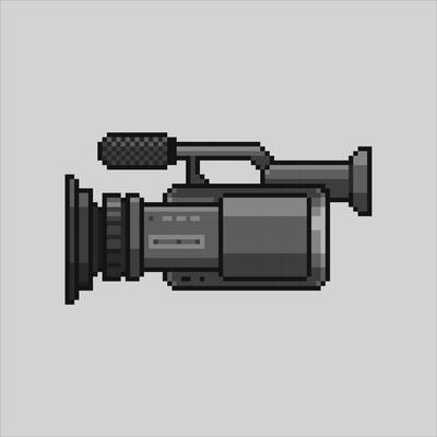 Pixel art illustration Movie Camera. Pixelated Movie Camera. Movie Camera pixelated for the pixel art game and icon for website and video game. old school retro.