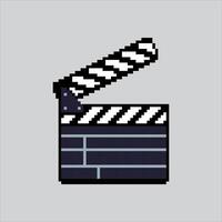 Pixel art illustration Clapper Board. Pixelated Clapper Board. Clapper Board pixelated for the pixel art game and icon for website and video game. old school retro. vector