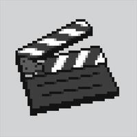 Pixel art illustration Clapper Board. Pixelated Clapper Board. Clapper Board pixelated for the pixel art game and icon for website and video game. old school retro. vector