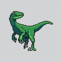 Pixel art illustration Velociraptor. Pixelated Velociraptor. Velociraptor Dinosaur pixelated for the pixel art game and icon for website and video game. old school retro. vector