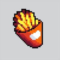 Pixel art illustration French Fries. Pixelated Potato Fries. Potato French Fries pixelated for the pixel art game and icon for website and video game. old school retro. vector