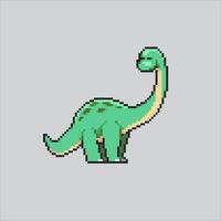 píxel Arte ilustración braquiosaurio. pixelado braquiosaurio. brachiosaurus dinosaurio pixelado para el píxel Arte juego y icono para sitio web y vídeo juego. antiguo colegio retro vector